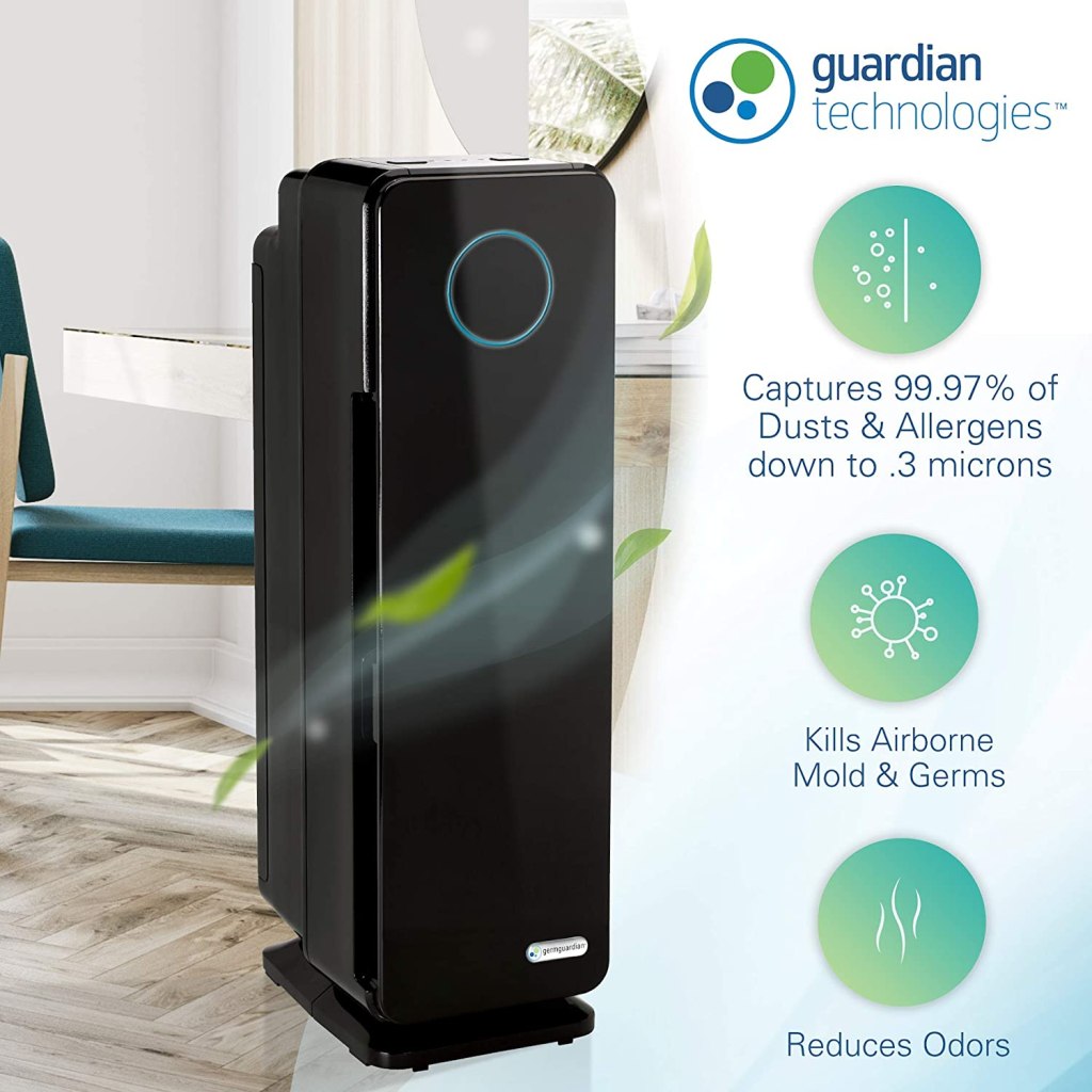 Germ Guardian Air Purifier True HEPA Filter for Allergies, Pets, Pollen, Smoke, Dust, Germ Guardian UVC Sanitizer Eliminates Germs, Mold, Odors