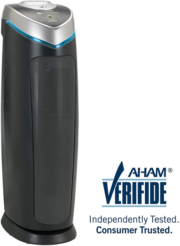 True HEPA Filter Air Purifier for Home, Office, Bedrooms, Filters Allergies, Pollen, Smoke, Dust, Pet Dander, UV-C Sanitizer Eliminates Germs